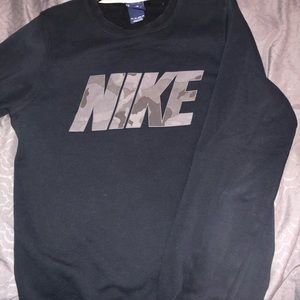 Nike Gray Camo Logo Crewneck